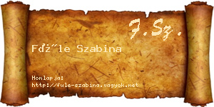 Füle Szabina névjegykártya
